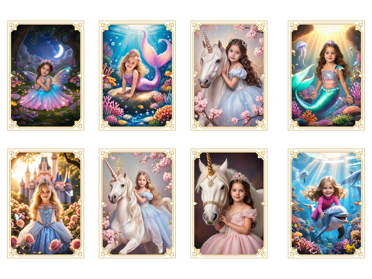 Magisches Feen-Portrait – Personalisiertes Kinderbild unter Mondlicht | Poster & Leinwand