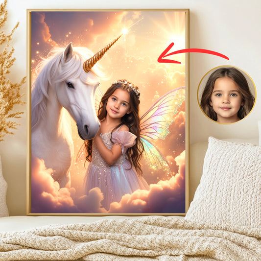 Personalisierte Einhorn-Porträts – Magische Feenbilder mit deinem Kind